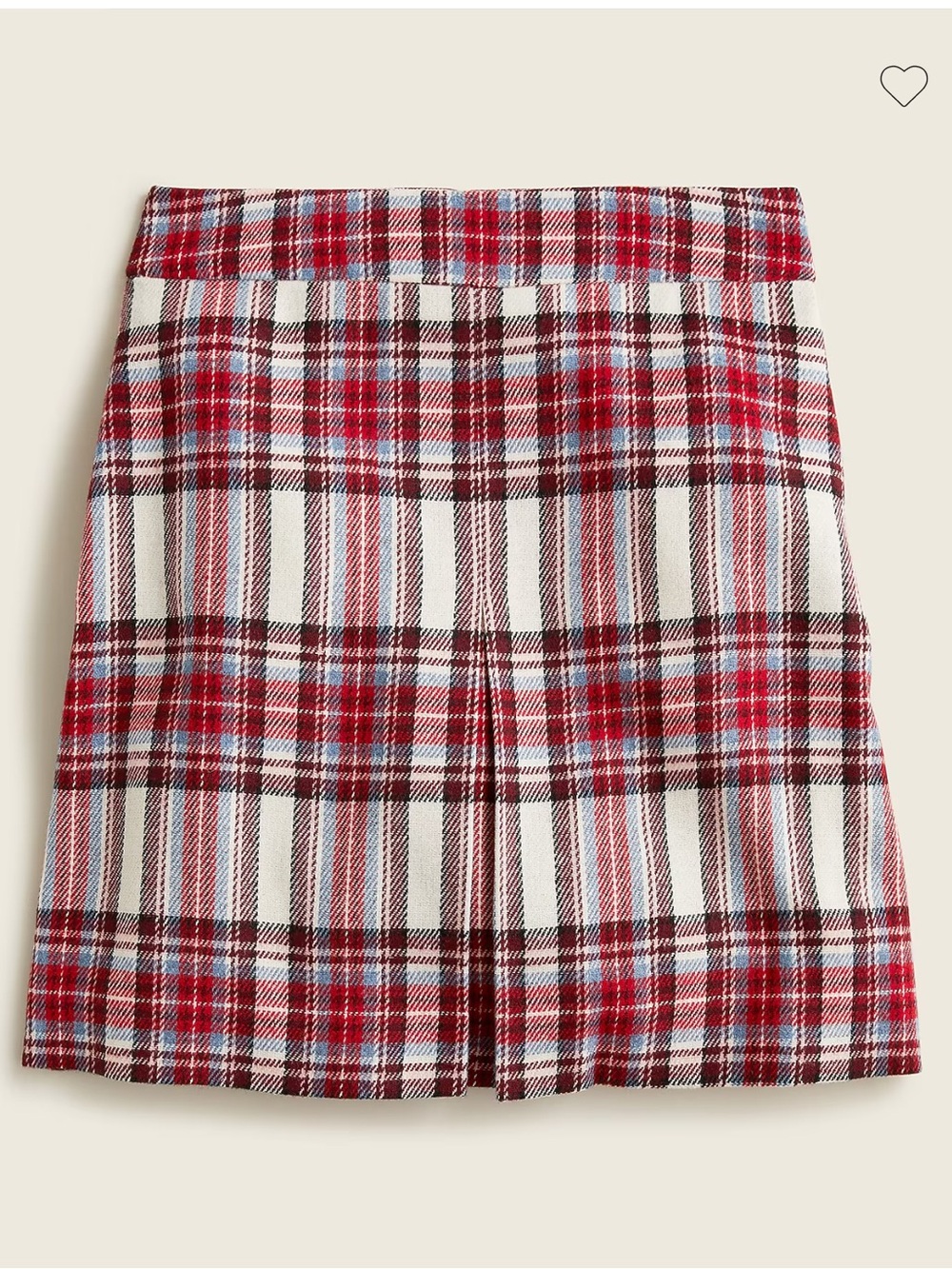 J. Crew Red White Vintage Plaid Mini Skirt
